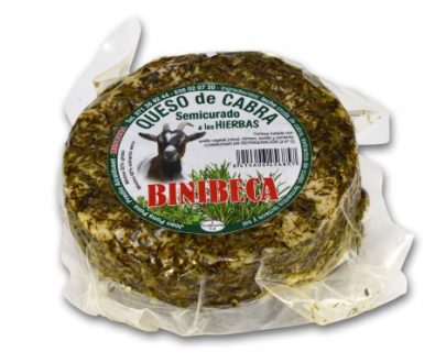 Queso artesano de cabra con hierbas Binibeca